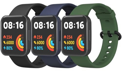 Tobfit 3 Pezzi Cinturino per Redmi Watch 2 Lite/Xiaomi Mi Watch 2 Lite, Cinturino di Ricambio Sportivo per Redmi Watch 2 Lite/Xiaomi Mi Watch Lite 2 per Uomo e Donna (Nero+Blu scuro+Verde scuro)