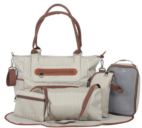 Mama-Taschen-Set mit Großem Fassungsvermögen, Handtasche aus Polyester mit Mehreren Fächern, Vielseitige, Leicht zu Tragende, Lässige Schulter-Tasche für Ausflüge