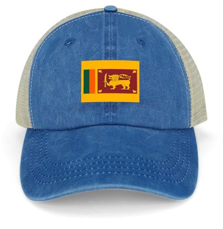 Yelolyio Sri Lanka National Flag Mesh Back Cap Sri Lanka Baseball Cap Adjustable Denim Cap Adjustable Plain Baseball Hat for Men and Women Outdoor Sports Caps, dunkelblau, 1-5
