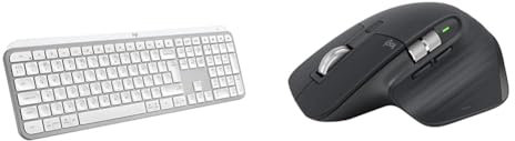 Logitech MX Keys S, Tastiera Wireless, Profilo Basso, Tasti Programmabili, Retroilluminazione & MX Master 3S-Mouse wireless ad alte prestazioni con scorrimento ultraveloce, ergonomico