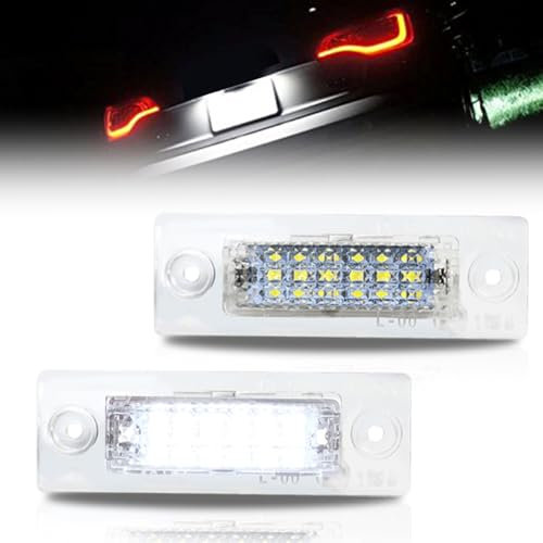 GSOWO LED Kennzeichenbeleuchtung für V-W Caddy 2K Golf Plus 5M1 Jetta 1K2 Passat Limousine 3bg Passat Variant 3C B6 T5 7H 7J Tou-ran 1T1 1T2 1T3, [Langlebig & Effizient] Canbus Fehlerfrei, 2 Stücke