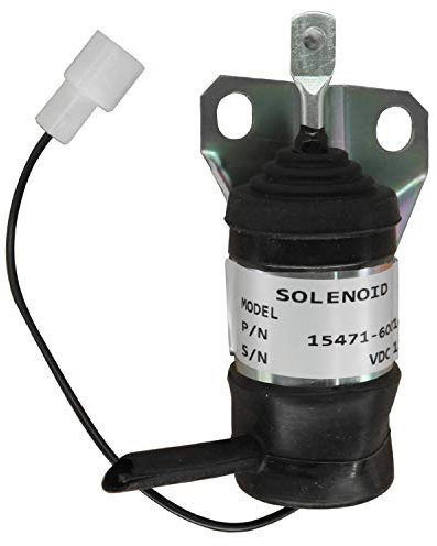 Galloparts Solénoïde d'arrêt de carburant 12 V 15471-60010 052600-1000 compatible avec moteur Kubota D722 Z482 V2203 Tracteur B20 B2150D B2150E B9200HSD-TOW B1250HSD B1250HSD 0HSE B1 550D B1550E
