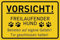 Brandengel® Hochwertiges VORSICHT ! FREILAUFENDER HUND Schild Kunststoffplatte selbstklebend (Neongelb) 200 x 300 mm (Betreten auf eigene Gefahr! Tor geschlossen halten !)