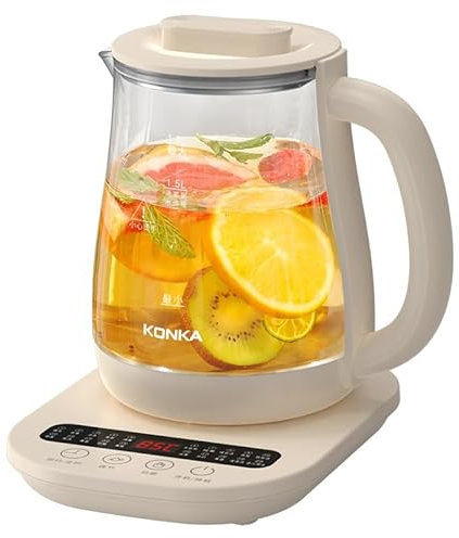 Vaso per la salute multifunzionale, vaso per la salute in vetro per uso domestico da 1,8 litri, bollitore multifunzionale da 800 W, macchina per il tè, bollitore elettrico per l'acqua calda, vaso per