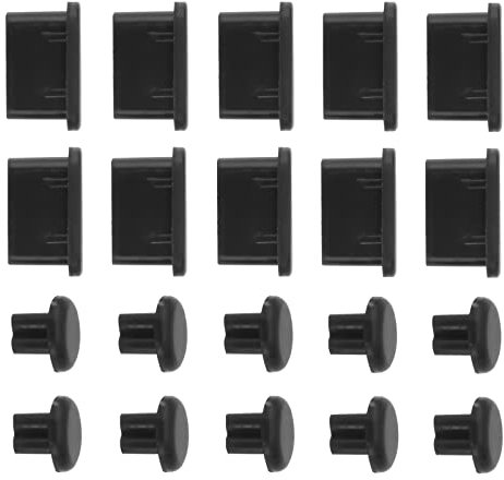Hemobllo 10 Stück Staubschutzstecker Silikon Für Kopfhörer 3,5mm Typ-c Anschluss Schwarz Flexibel Universell Kompatibel Für Smartphone Laptop Schutz