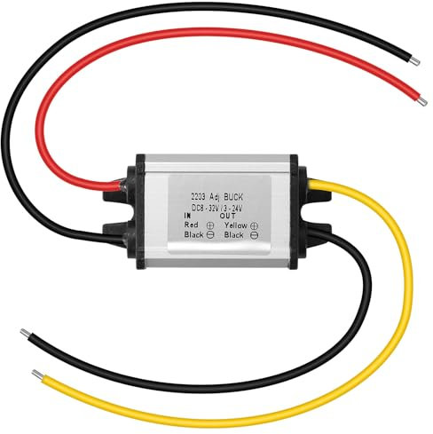 Xdingjiala DC Einstellbarer Konverter 12 V/24 V auf 3-24 V 2A Spannungswandler DC 8-32 V auf 3 A 20 W MAX Abwärtswandler Buck - Wandler