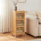 [en.casa] Armoire d'Appoint Meuble de Rangement pour Salon Bureau Salle de Bain avec 3 Compartiments Résistante à l'Humidité Bambou 82 x 33 x 27cm Naturel