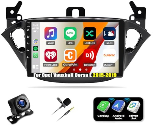 2G+32G Car Stereo for Opel Vauxhall Corsa E 2015-2019, 9 Inch Touchscreen Android 13 Car Radio with Wireless Carplay Android Auto Bluetooth Sat Navi WiFi Mirror Link FM/RDS EQ+Backup Camera+ MIC