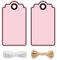 jijAcraft Rosa Geschenkanhänger mit Schwarz Kante: 5 x 9cm Papier Anhänger zum Beschriften 100 Stück Kraftpapier Etiketten Tags mit Loch und Schnur für Hochzeit, Party,Weihnachten