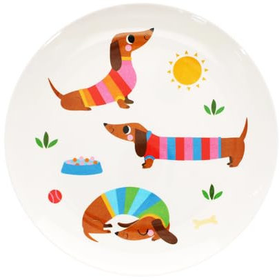 Rex London Children's Melamine Plate - Sunny Sausage Dog