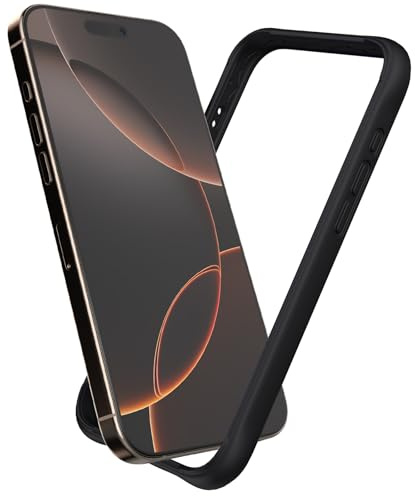 K TOMOTO Custodia Paraurti Compatibile con iPhone 16 Pro 6,3, Nero | Silicone Liquido Bumper Case[Assorbimento Degli Urti] [Protezione Con Bordi Rialzati, Anticaduta] [Tocco Morbido E Setoso]