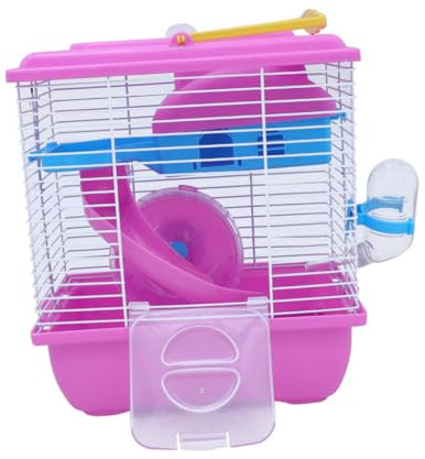 Gatuida Doppelschichtiger Hamsterkäfig Aus Acryl Für Kleine Haustiere Mit Laufrad Und Auslaufsicherer Wasserkanne Tragbar Als Haustierhaus