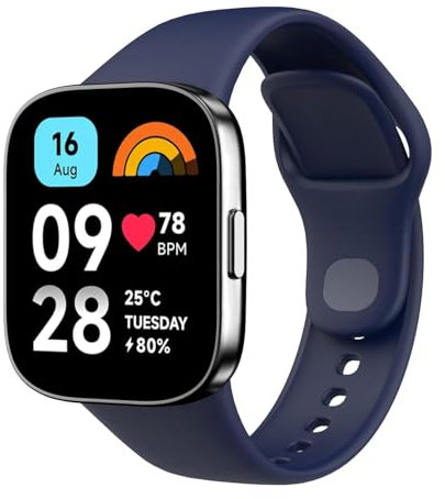 MoKo Bracelet Sport uniquement Compatible avec Redmi Watch 3 Active, Bracelet de Montre de Remplacement en TPU pour Homme Femme, Nuit Bleue