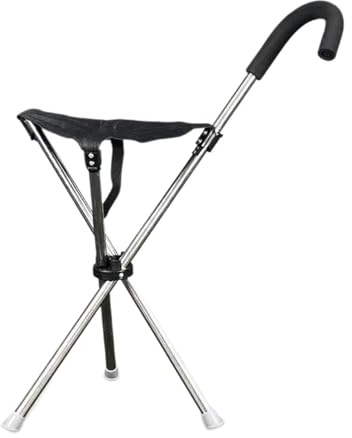 Faltbarer Hocker mit Gehstock, Gehstock mit Sitz, faltbarer Gehstock für Reisen, leichter Balancing-Gehstock, 150 kg, leicht und Hocker für ältere Erwachsene (B, 78,7 cm)