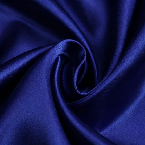 Satin Stoff Meterware aus Polyester 100X200cm, Satinstoff Königsblau Glänzender Und Seidiger Futterstoff als Modestoff Dekostoff Gardinenstoff Vorhangstoff Hochzeitsstoff Tischdeckenstoff