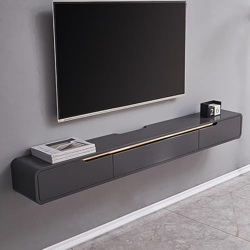 HONKERW Mueble Salon Soporte Flotante for TV, Consola Multimedia montada en la Pared con 3 cajones, Centro de Entretenimiento Flotante, Mueble for TV for el hogar Flotante(Grey,1.2m)