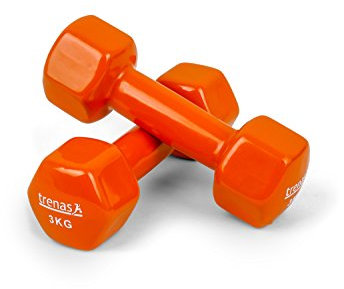 TRENAS Kurzhanteln | 2er Set | Hantelset | je 3 kg | Hanteln für Frauen und Männer | Fitness und Krafttraining zuhause und im Fitnessstudio | 2X 3 kg | Hexagon