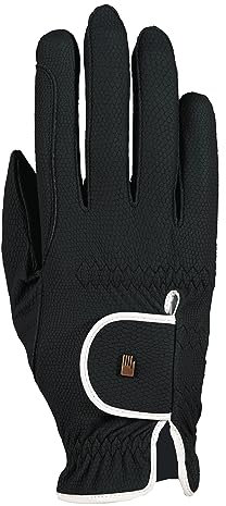 Roeckl Sports Reithandschuh LONA, Ladies Sommer Handschuh, Schwarz/Weiß 6.5