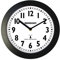 Ravencourt Radio Controlled Analogue Clock ¦ For Schools, Hospitals, Offices And Homes ¦ High Contrast Numbers ¦ Battery Powered ¦ Black Rim With White Face ¦ Large - 46cm face