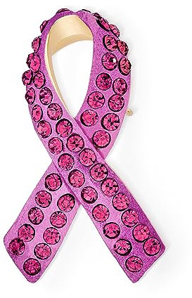 Broche Cristal Ruban Violet Survivant Du Cancer Du Pancréas - Design Émaillé Élégant - Accent Plaqué Argent - Accessoire Inspirant Pour Femmes
