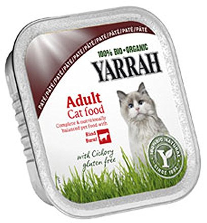 Yarrah 16er-VE Wellness-Paté Rind Zichorie 100g Katzenfutter