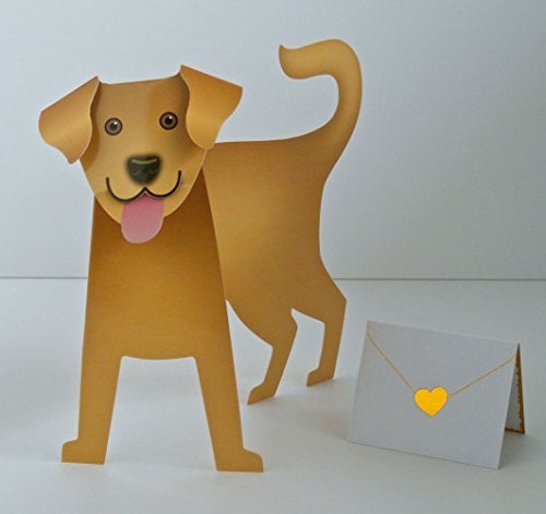 Dog Shape Stand up fold Out Card - Biscuit - Tan Dog 117