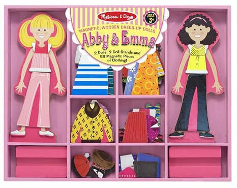 Melissa & Doug Magnetische Anziehpuppen aus Holz - Abby & Emma