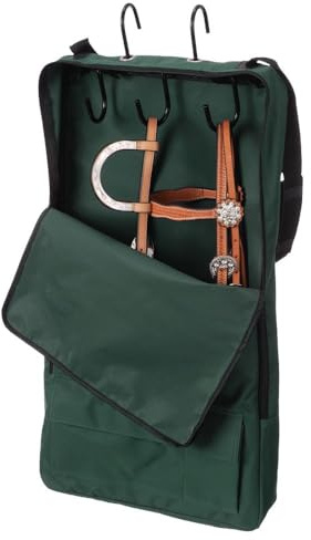 Tough1 Halter/Bridle Bag with 3 Hook Rack - Hunter Green