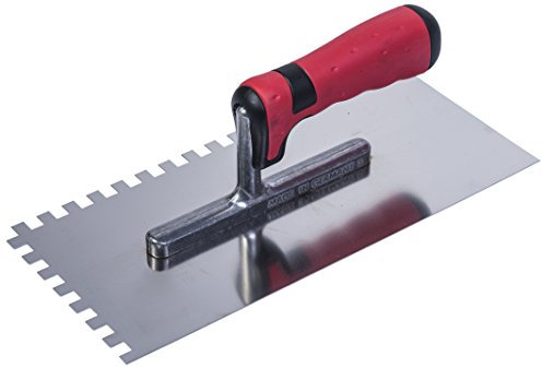 Connex Zahnglättekelle, Rostfrei, 280 x 130 mm, 8 x 8 mm, Zwei-Komponenten-Griff, Trenching, Silber