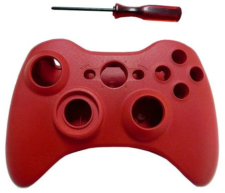 OSTENT Replacement Case Shell & Button Kit Compatible for Microsoft Xbox 360 Wireless Controller Color Red