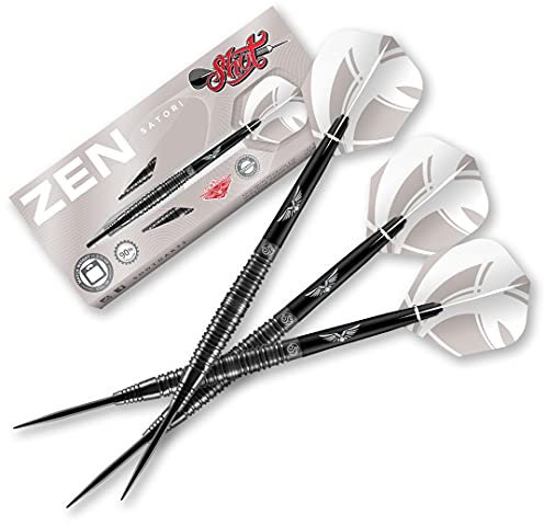Shot! Darts Zen Satori Steel Tip Dart Set Center Weighted-90% Tungsten Barrels (23)