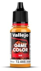 Vallejo Game Ink Paint Inky Yellow Acrylic Paint 17ml Dropper Bottle 72085