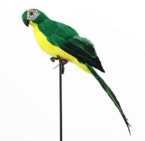 13.5 Zoll Künstliche Ara Papageien Feder Vögel für Moderne Hausgarten Ornament Dekoration (Grün)