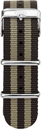 Sailor Damen Nylon Armband Anchor Silber-schwarz BSL101-1018-20, Breite Armband:20mm (normal), Farbe Edelstahl:Silber