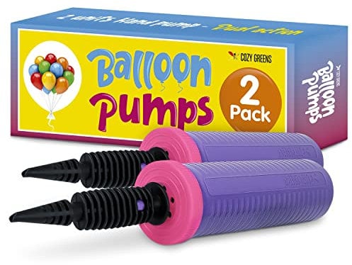 Cozy Greens - 2 Pack - Pompe à Ballons à Main, Pompe à Air pour Ballons - Action à Deux Voiesr - Facile à Utiliser - Pompe de Gonflage de Ballons Robuste