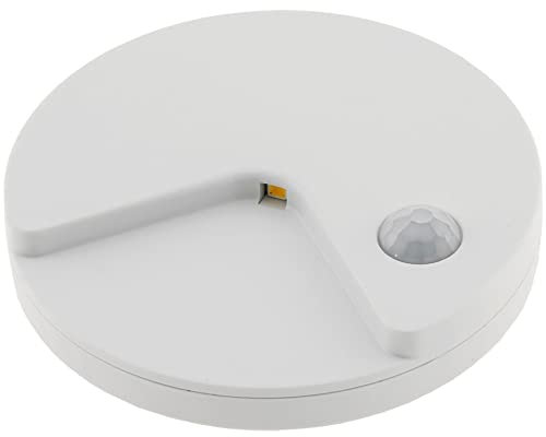 ChiliTec LED Nachtlicht mit Bewegungsmelder Akku Dämmerungssensor Flach 80x14mm Runde auflabdbare Akku-Leuchte mit 90° Sensor I Weiß