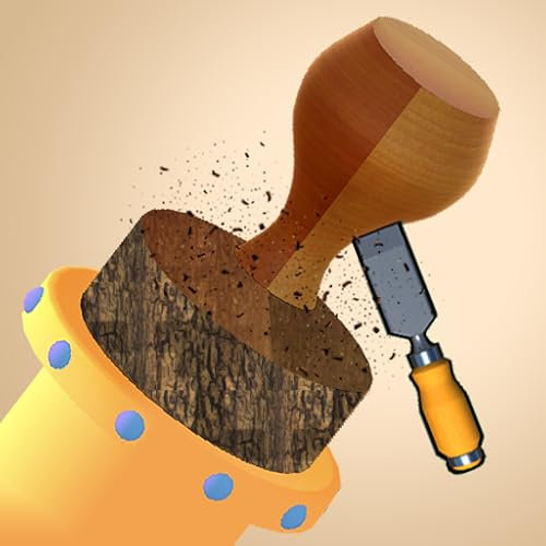 Wood Turning Carve 3D Cutting: Wood Cutting Carve Craft Paint Puzzle - Wood Turning Carve Simulation Carving Turn Craft Carpenter Shop Satisfying Game