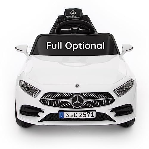 Kinder Auto Elektro Mercedes CLS 350 AMG Full Opional - Mercedes Benz kinderauto 12V Ledersitze Fernbedienung und MP3 (Weiß)