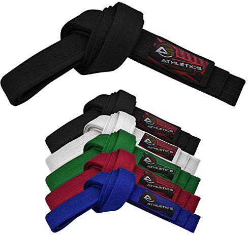 Athletics Gear AG Ceinture de karaté pour arts martiaux, 100 % coton avec plusieurs coutures pour BJJ, judo, taekwondo et karaté (noir, 240 cm)