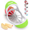 SCHVUBENR 4.72 Inch Large Apple Slicer with 12 Blades - Professional Apple Cutter - Stainless Steel Apple Corer - Sharp Apple Slicer and Corer - Apple Corer Tool - Dishwasher Safe(Green)