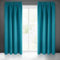 Eurofirany Logan Vorhang Blickdicht, Blackout, Satin Verdunkelungsvorhang mit Kräuselband - 1 STK. Elegant, Glatt, Einfarbig, Wohnzimmer, Schlafzimmer, 135x270 cm, Seegrün
