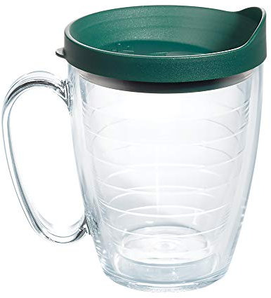 Tervis Gobelet isotherme en plastique transparent et coloré avec couvercle vert 473 ml