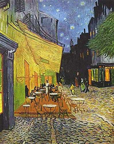 LWOHDKHK Diamant Malerei Kits, DIY 5D Diamond Painting Set, Vincent Van Gogh Nachtcafé im Freien Malen nach Zahlen Diamant, Diamant Painting Arts Craft für Home Wand-Decor