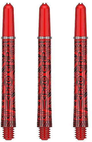 Target Darts Ink Pro Grip Schäfte Shaft mit Aluminium Ring (Rot, Mittel)