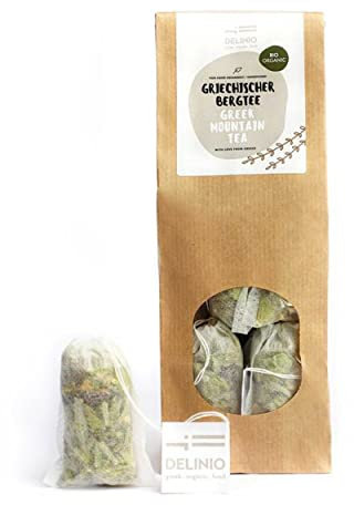 Griechischer Bio Bergtee – Sideritis Scardica – Delinio – 10x2g – Kräutertee koffeinfrei – Premium Qualität aus Griechenland – 1 Beutel = 1 Liter – Vegan – Aromatisch & naturrein