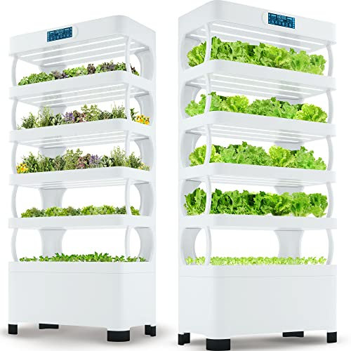 Nutraponics Hydroponics System for Herbs, Fruits, & Vegetables – Hydroponic Growing System with Automated LED Grow Lights – Vertical Farming for Indoor Tower Garden (72 Planters and 82 Seeding Sites)