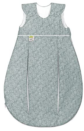 Odenwälder Schlafsack Baby-Schlafsack Prima Klima Jersey White Leaves, Leichter Kinderschlafsack (90 cm, Grey)