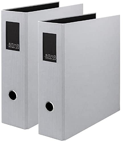Rössler Papier 1317452179-2 - S.O.H.O Ordner DIN A4, 2 Stück, mit Hebelmechanik und Rückenschild, Rückenbreite 85 mm, Stone, 285 x 85 x 320 mm