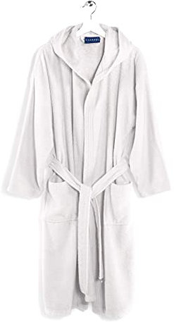 Caleffi – Peignoir Bain Homme et Femme en 100% coton, doux, absorbant et respirant, avec capuche, ceinture et poches – Parfait pour la salle de bain, le spa ou le sauna - Robe Chambre Femme