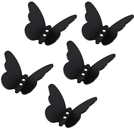 BYNYXI 5 ganci appendiabiti a farfalla, in acciaio inox 304, impermeabili, resistenti all'umidità, ganci fai da te, cappotto, porta asciugamani, ganci per tende da bagno, cucina, camera da letto